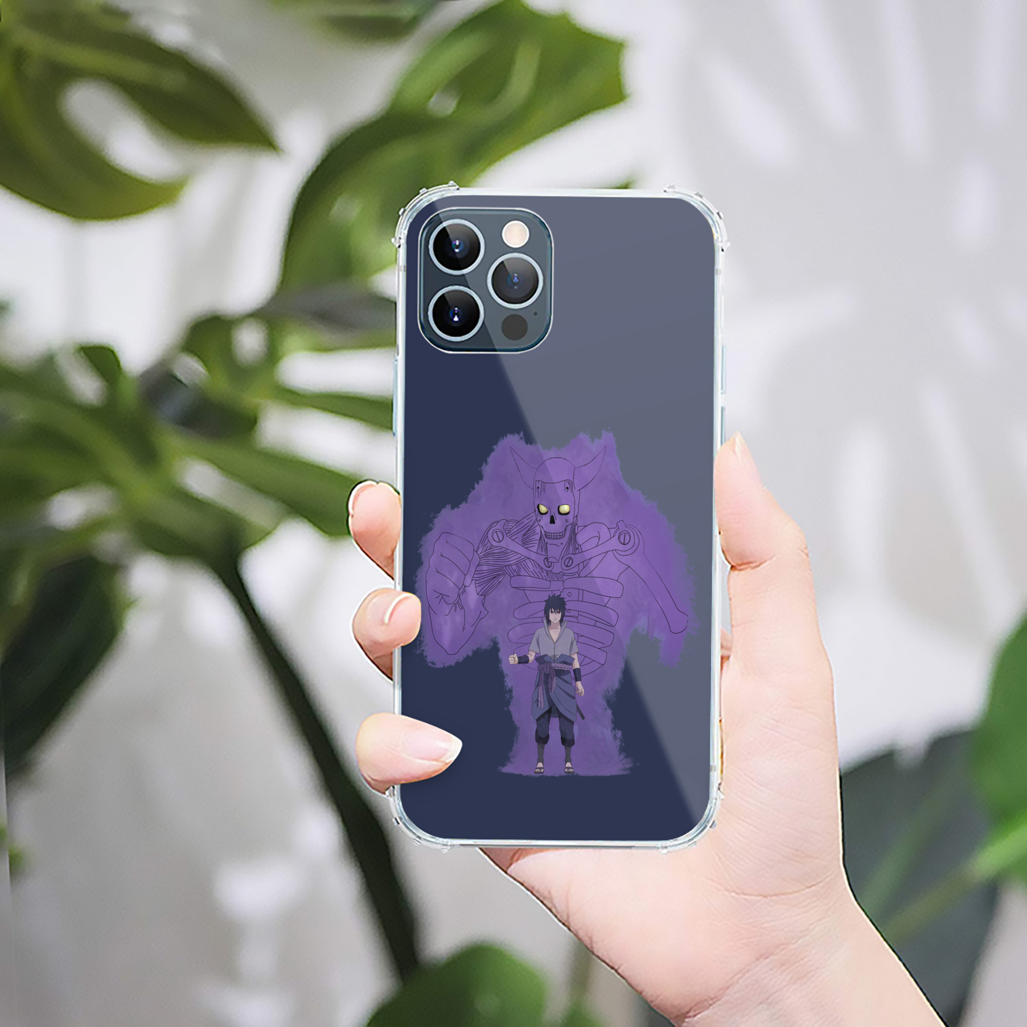 （画像用） NARUTO -ナルト- うちは サスケ Uchiha Sasuke 【iPhone 12シリーズ対応】透明スマホケース（クリアソフトケース）